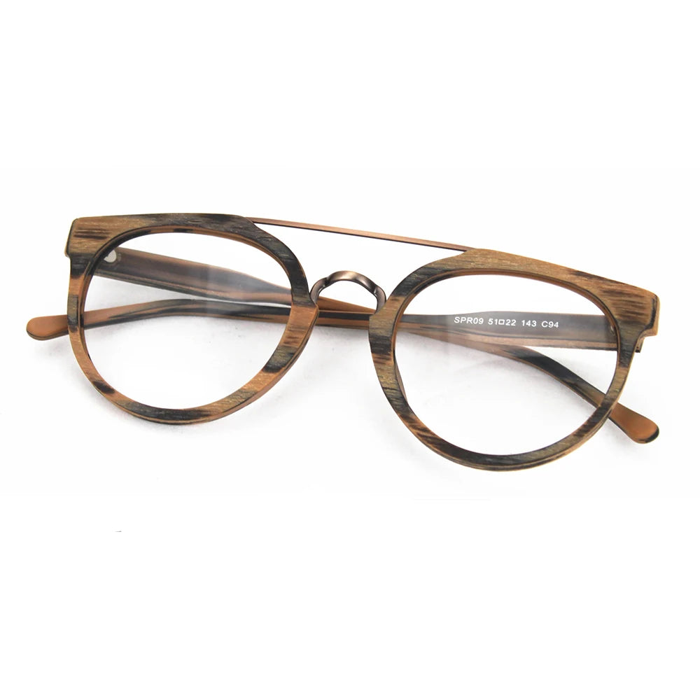 HDCRAFTER Wood Myopia Optical Glasses Frame Men Women Rx Prescription Eyeglasses Frames Clear Lens Spectacles Korea Eyewear 2020