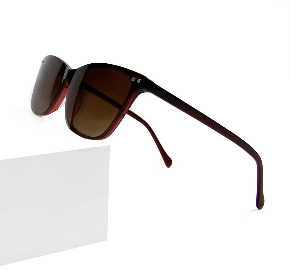 Trends 2024 Cateye Polarized Clear Sunglasses Women Transparent Acetate Eyewear Frame With Magnetic Clip On Sunglass Reflective