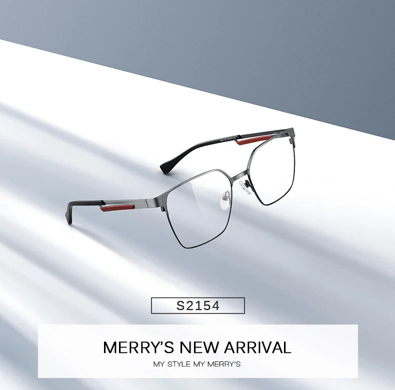 MERRYS DESIGN Luxury Glasses Frame For Men Women Fashion Titanium Alloy Square Frames Myopia Prescription Eyeglasses S2154