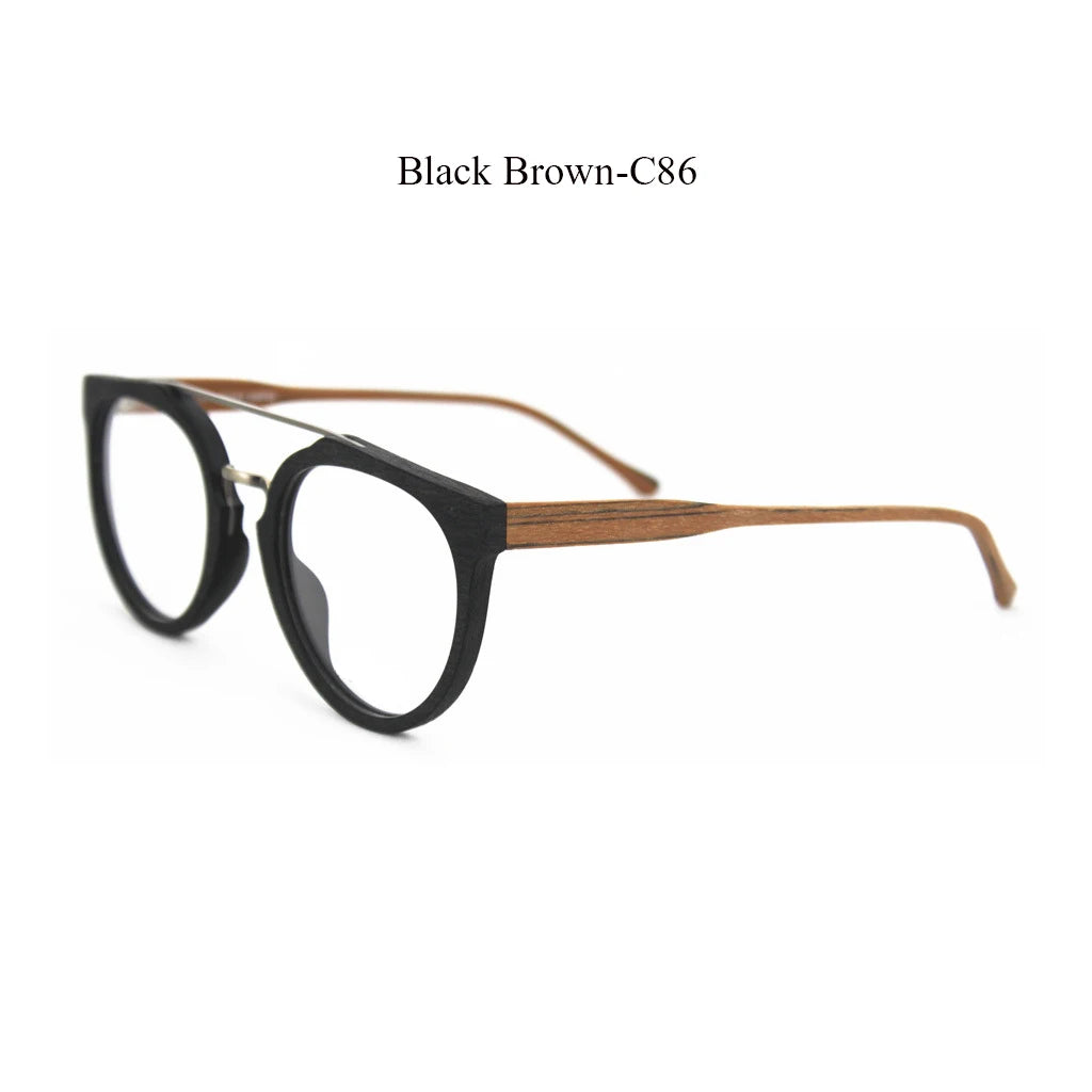 HDCRAFTER Wood Myopia Optical Glasses Frame Men Women Rx Prescription Eyeglasses Frames Clear Lens Spectacles Korea Eyewear 2020