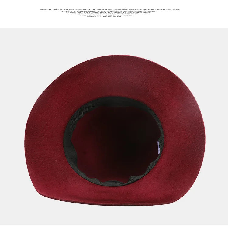 USPOP Autumn Winter Women Wool Fedoras Female Casual Pearl Chain Red Fedora Hat