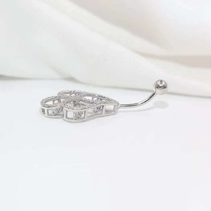 Piercing Silver 925 Belly Body Decoration Jewelry Navel Piercing Sexy For Women Belly Button Ring Luxurious Shiny