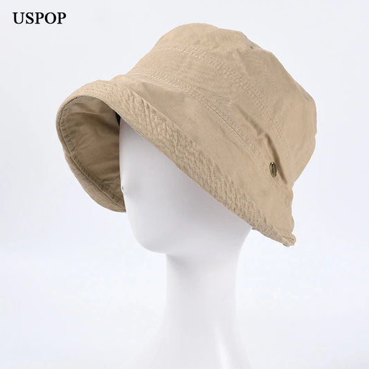 USPOP 2022 Women Spring  Bucket Hats Caual Cotton Summer Panama Hats Collapsible Sun Hats
