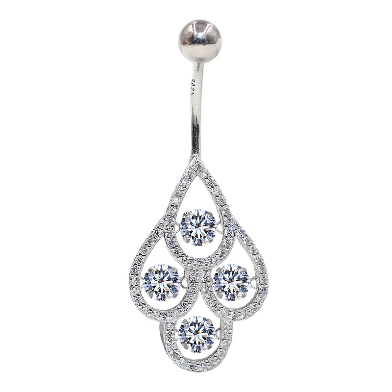 Piercing Silver 925 Belly Body Decoration Jewelry Navel Piercing Sexy For Women Belly Button Ring Luxurious Shiny