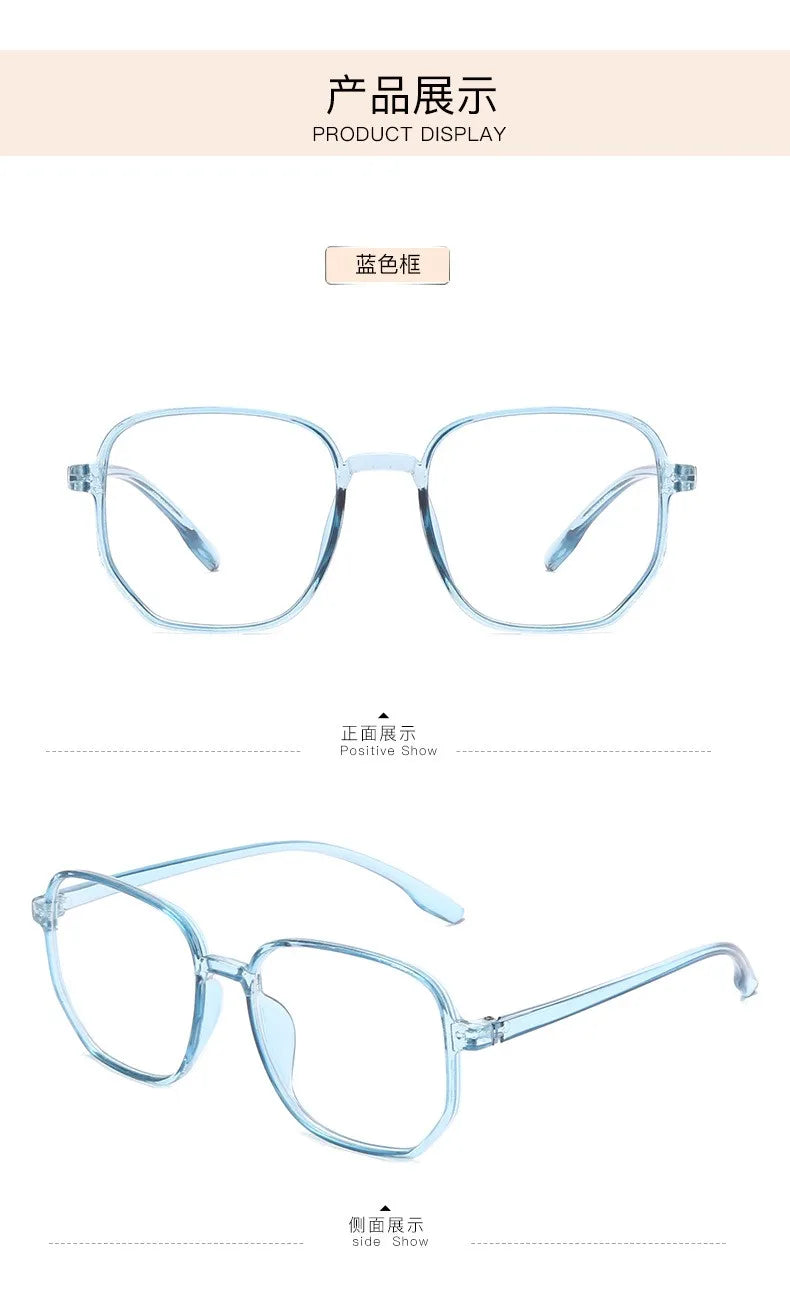 2021 Transparent Computer Glasses Frame Women Men Anti Blue Light polygon Eyewear Blocking Glasses Optical Spectacle Eyeglass