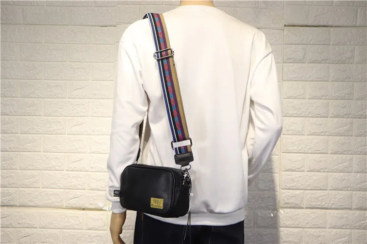 Korean Brand Designer Men Crossbody Bags Leather Man Stylish Design Male Sling Bag Small Fashion Shoulder Messenger Bags