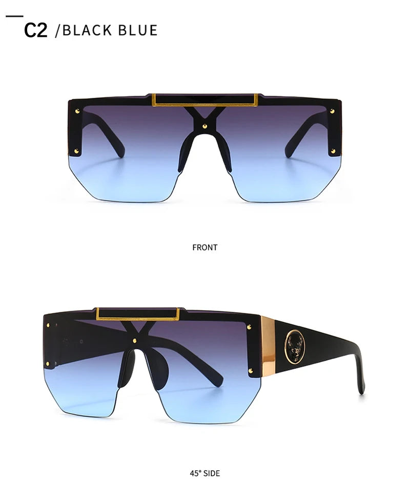 WackSaria Classic Luxury Men Sunglasses Glamour Fashion Half Frame Sun Glasses For Women Retro Vintage Square Designer Shades