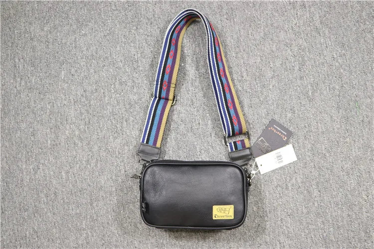 Korean Brand Designer Men Crossbody Bags Leather Man Stylish Design Male Sling Bag Small Fashion Shoulder Messenger Bags