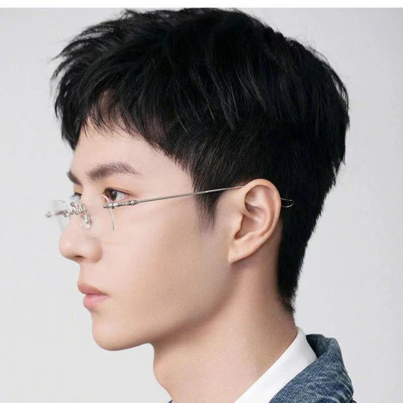 Transparent Computer Glasses Frameless Women Men Anti Blue Light square Eyewear Blocking Glasses Optical Spectacle Eyeglass