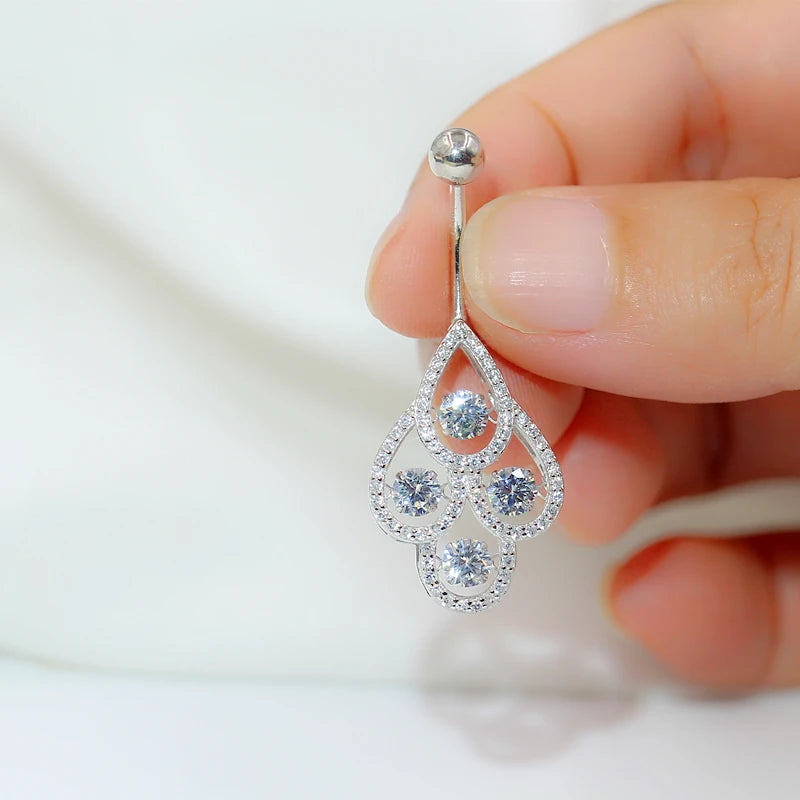 Piercing Silver 925 Belly Body Decoration Jewelry Navel Piercing Sexy For Women Belly Button Ring Luxurious Shiny