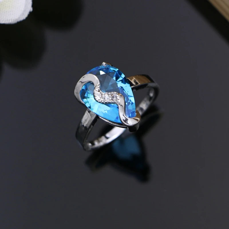 Natural Australian Crystal Stone 925 Silver Jewelry Sets for Women Party Earrings Bracelet Necklace Set Dropshipping