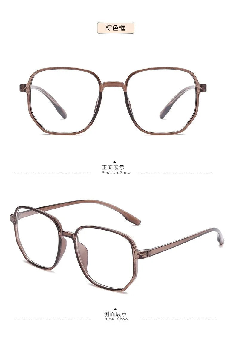 2021 Transparent Computer Glasses Frame Women Men Anti Blue Light polygon Eyewear Blocking Glasses Optical Spectacle Eyeglass