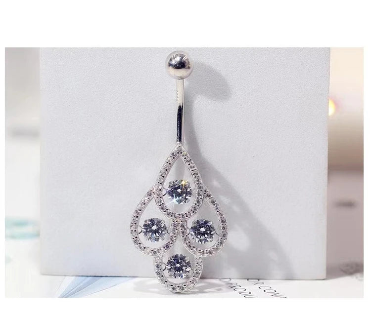 Piercing Silver 925 Belly Body Decoration Jewelry Navel Piercing Sexy For Women Belly Button Ring Luxurious Shiny