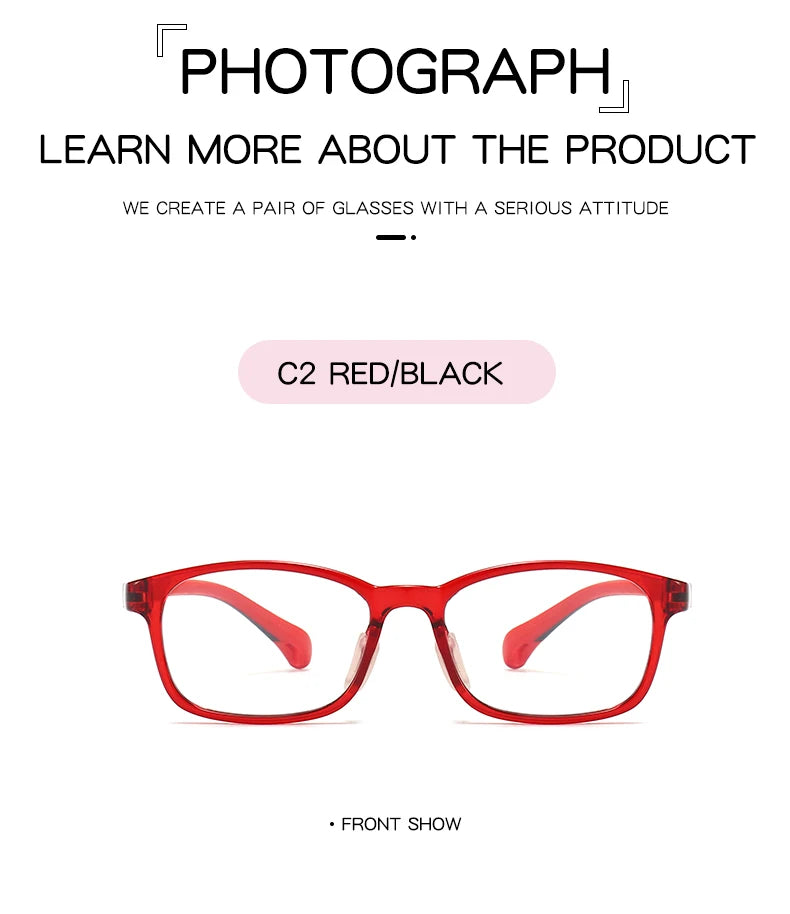2021 Fashionable Glasses Kids Blue Light Anti Glare Filter Children Eyeglasses Girl Boy Optical Frame Blocking Clear Lenses
