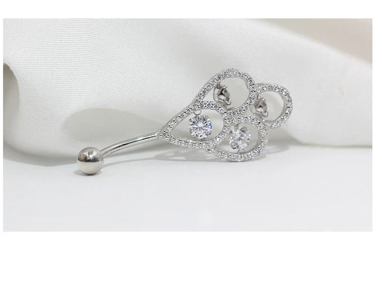 Piercing Silver 925 Belly Body Decoration Jewelry Navel Piercing Sexy For Women Belly Button Ring Luxurious Shiny