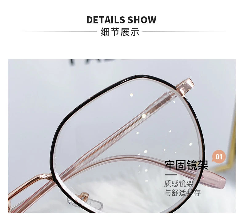 Transparent Computer Glasses Metal Frame Women Men Anti Blue Light Round Eyewear Blocking Glasses Optical Spectacle Eyeglass