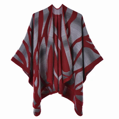 Imitation Cashmere Women Zebra Print Scarf Vintage Winter Warm Shawl Wrap Female Casual Knitted Warm Split Soft Thick Blanket