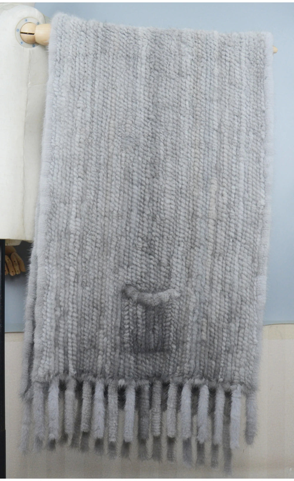 Long Style Winter Real Natural Mink Fur Scarf Lady 100% Natural Real Mink Fur Shawl Women Knitted Real Mink Fur Pashmina Scarves