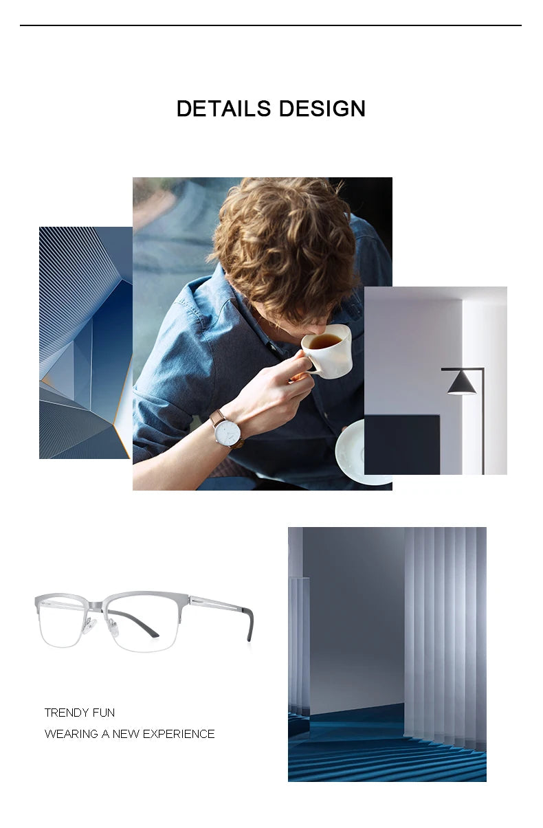 MERRYS DESIGN Classic Men Titanium Alloy Optical Glasses Frames Male Ultralight Square Myopia Prescription Eyeglasses S2183