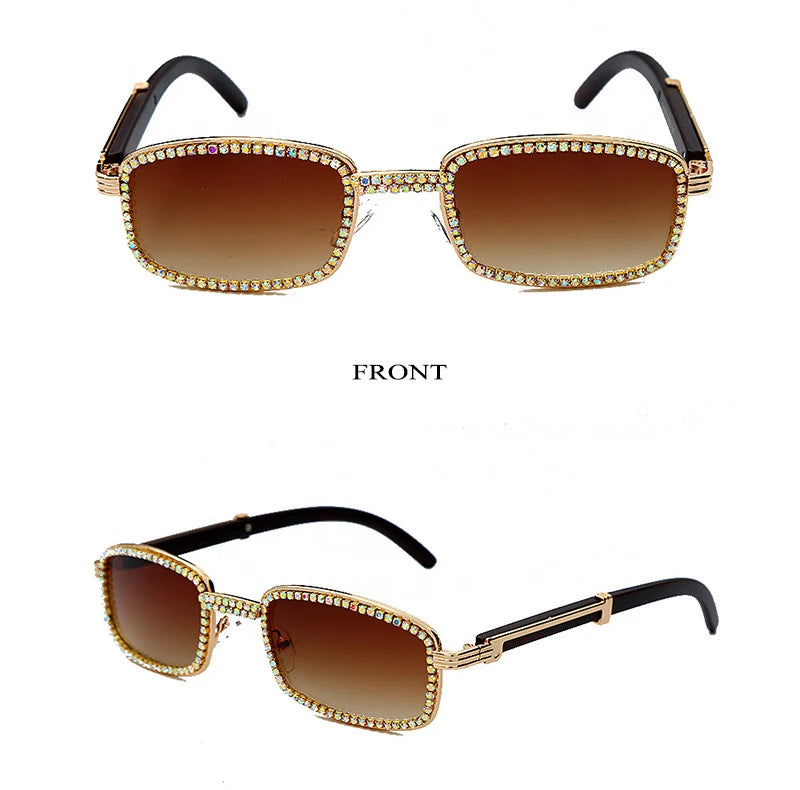 2020 Luxury Vintage Oval Sunglasses Women Retro Diamond Rectangle Sun Glasses Men Stempunk Sunglass Woman Shades Eyewear Oculos