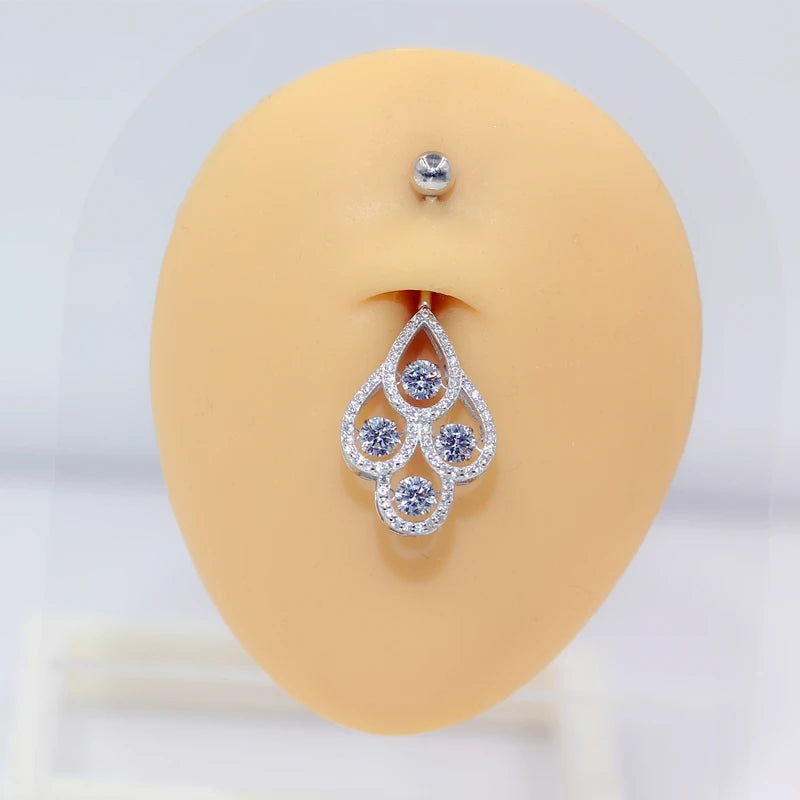 Piercing Silver 925 Belly Body Decoration Jewelry Navel Piercing Sexy For Women Belly Button Ring Luxurious Shiny