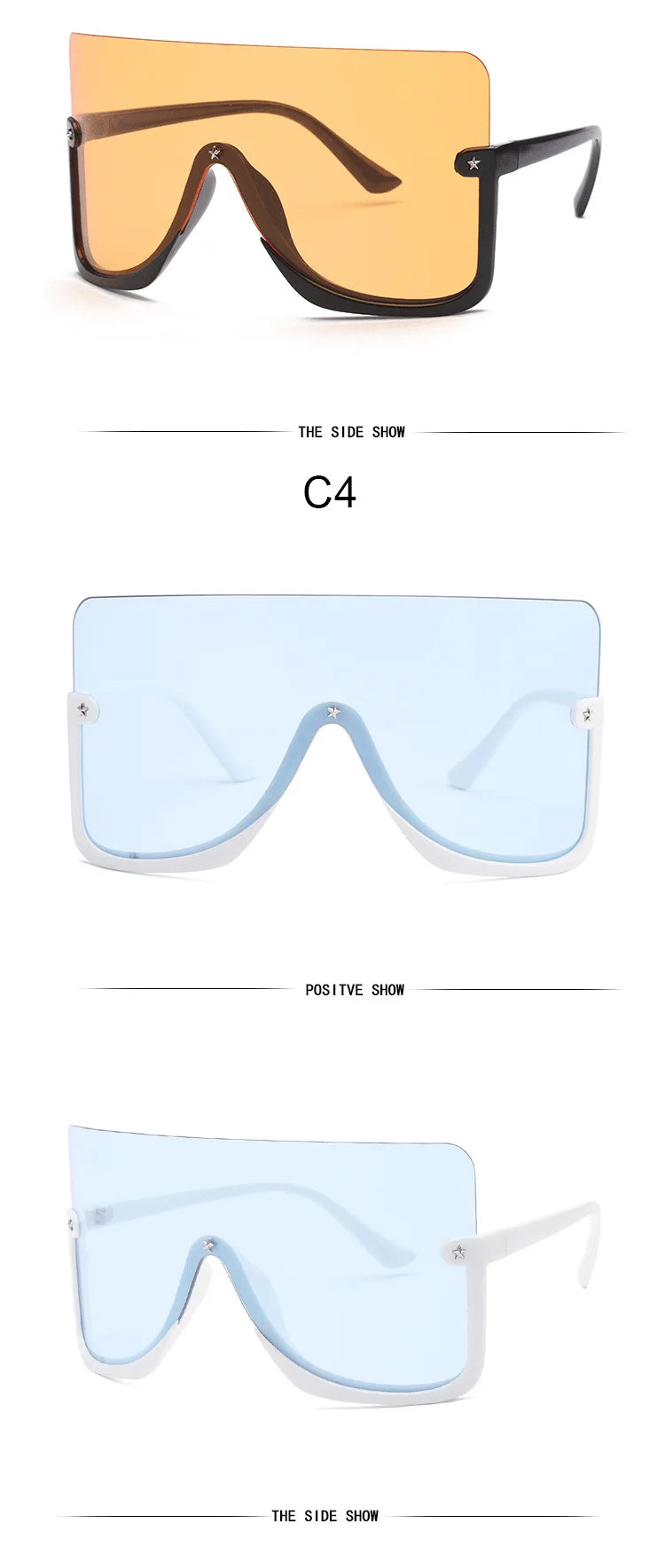 2021 New Big Face Mask Sunglasses Windshield Multicolor Sunglasses Men and Women European and American Cross border Sunglasses