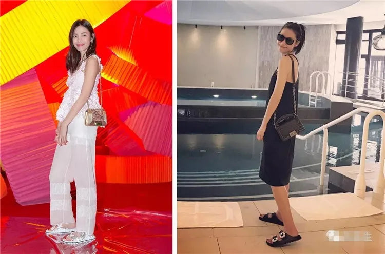 New Trend Women's Slippers Outside 2022 Women's Rhinestone Side Buckle Open Toe Bicyclic Flat-Bottomed Sandals Slippers Girls