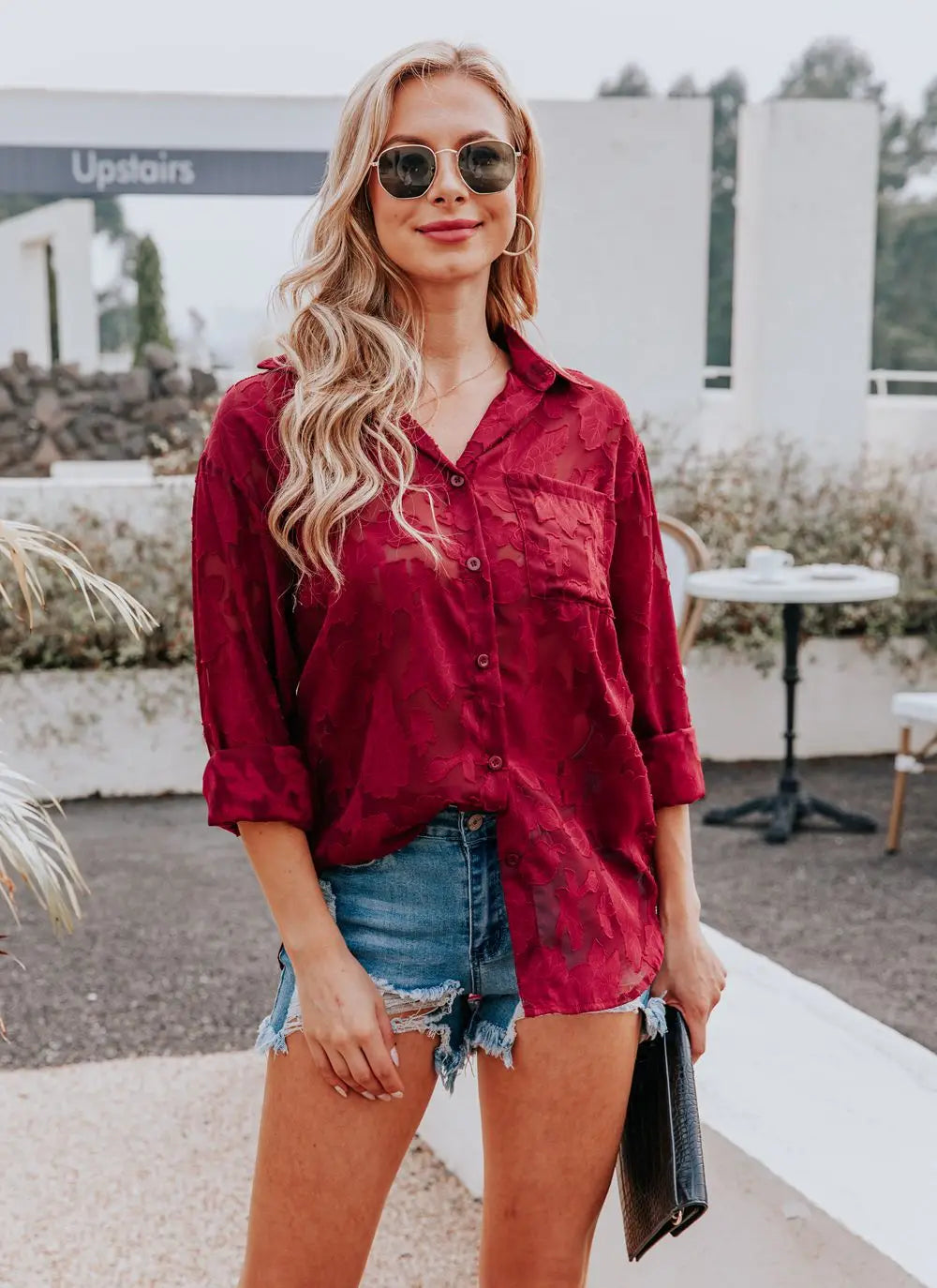 Elegant Long Sleeve Lapel Lace Blouse Office Lady Spring Summer Hollow Out Jacquard Loose Shirt Oversized Tops Luxury Chic Tunic