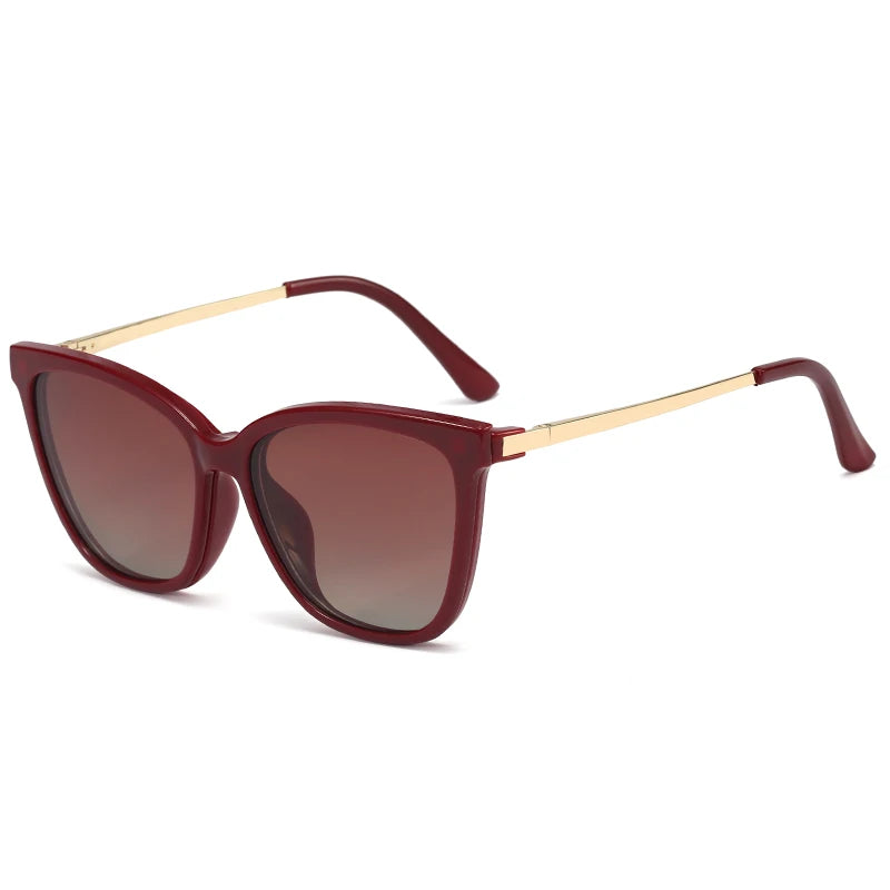 KANDREA Cat eye Large Frame Women Outdoor Magnetic Dual-Purpose Polarized Clip-on Sunglasses Anti-Blue Light Frame Glasses 95655