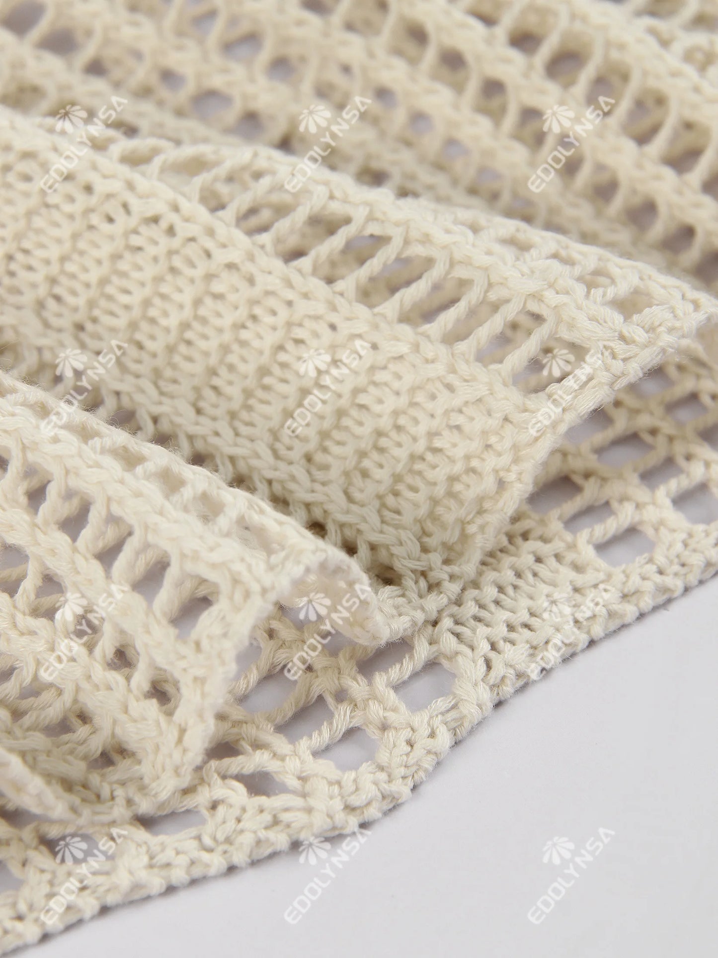 Elegant Knit Long Dress 2025 Sexy See-through V Neck Lantern Sleeve Side Split Beach Maxi Dresses Holiday Swimsuit Cover Up K15