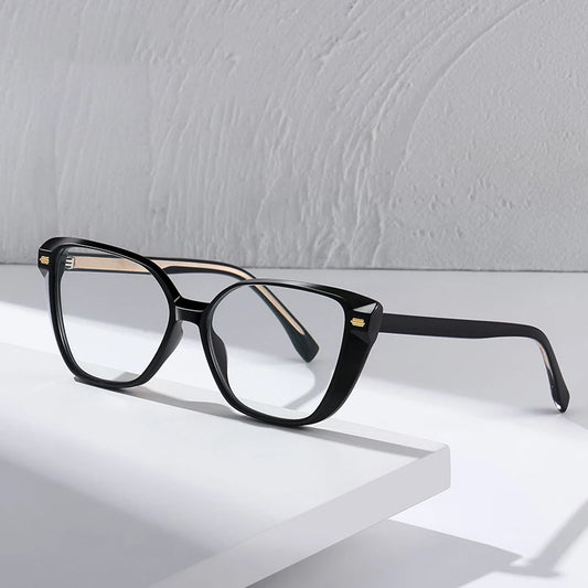 Women Fashion Cat Eye Shape Optical Glasses Frame with Recipe Prescription Female Eyewear Stylish Full Rim TR-BC908