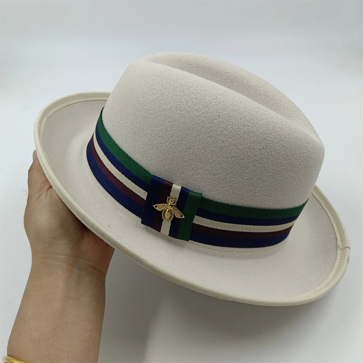 2024 New Fashion Women Men's Fedora Church Roll Up Brim Homburg Jazz Hat Feather Hat Lady Gentleman Gambler Panama Trilby Hat