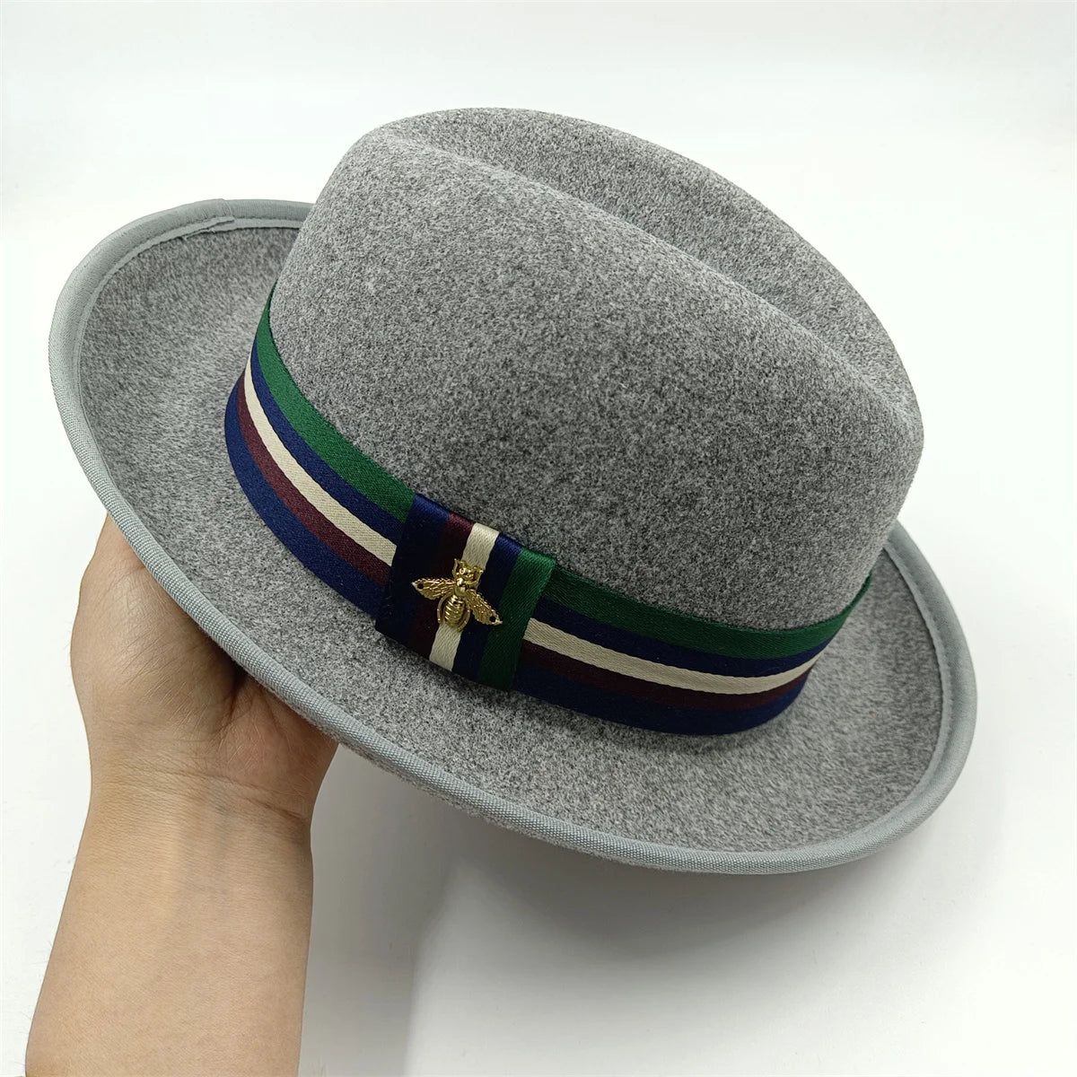2024 New Fashion Women Men's Fedora Church Roll Up Brim Homburg Jazz Hat Feather Hat Lady Gentleman Gambler Panama Trilby Hat