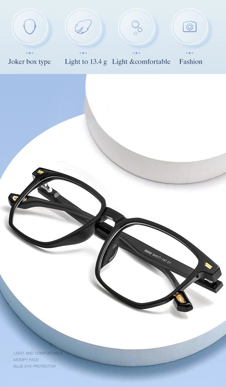 Transparent Glasses for Women Optical Eyeglasses Frame Full Rim Square Fashion Acetate Prescription Eyewear Woman Spectacles