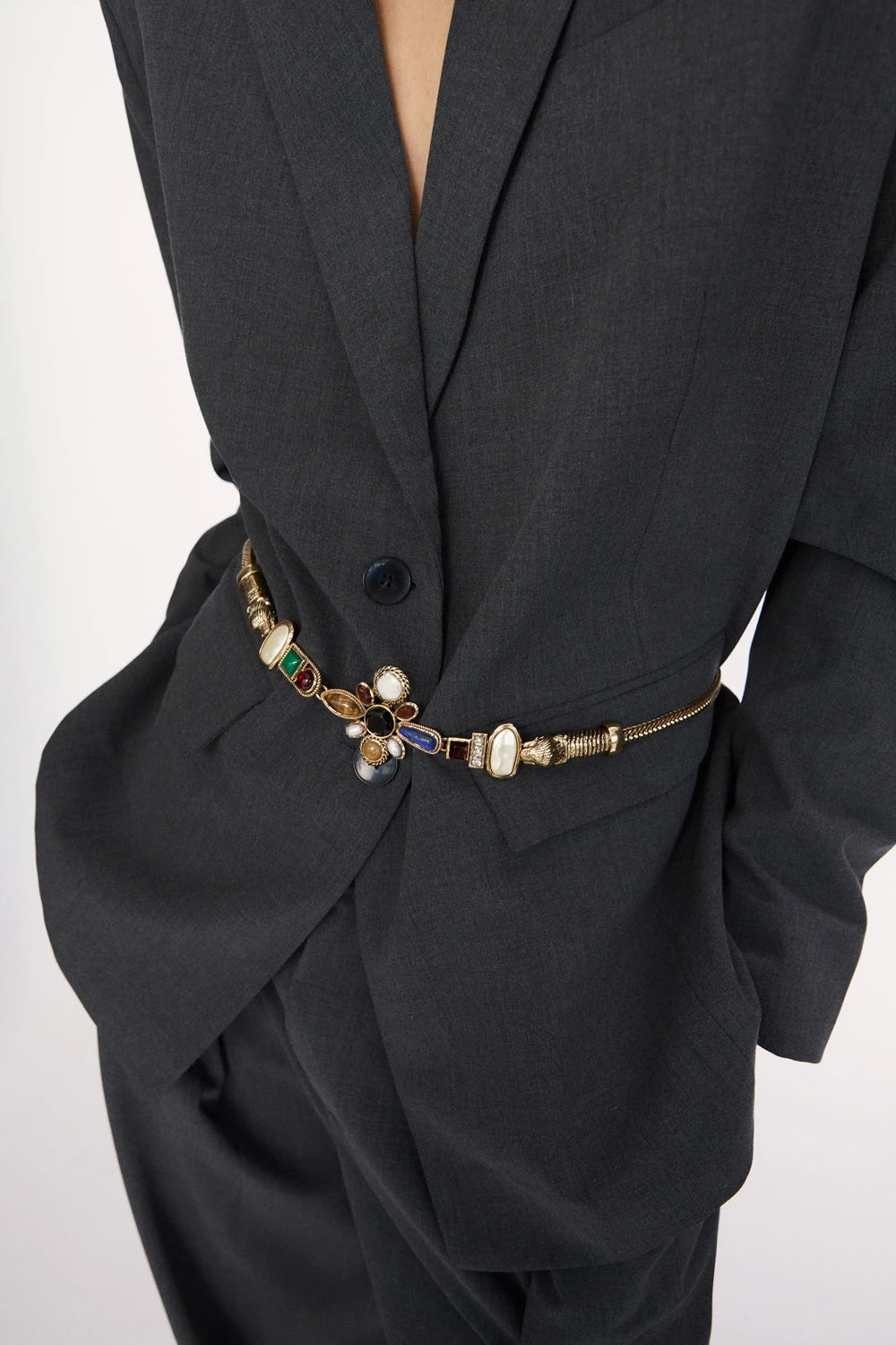 Women Dresses Metal Belt Fashion Sparkly Rhinestone Waistband Travel Party Decoration Waist Chain Bands Clothing Skirt  Accessor