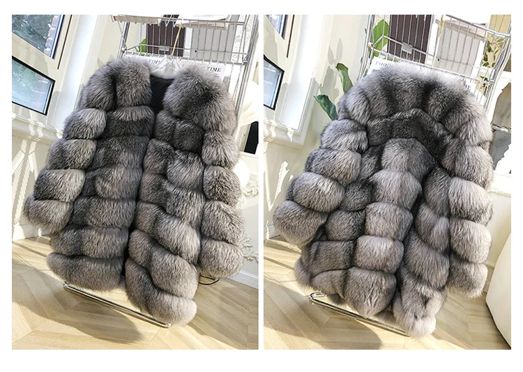 Fangtai 2023 Natural Real Fox Fur Coat Fur Coat Women Warm Luxury Free Shipping Fashion Female Vest Women's Winter Cold Jacket