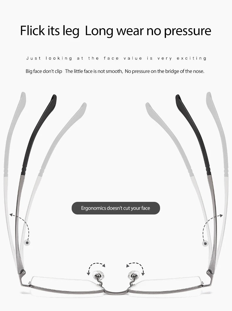 Pure Titanium Glasses Frame Men Square Eyewear Male Classic Full Optical Prescription Eyeglasses Frames Gafas Oculos N80015N