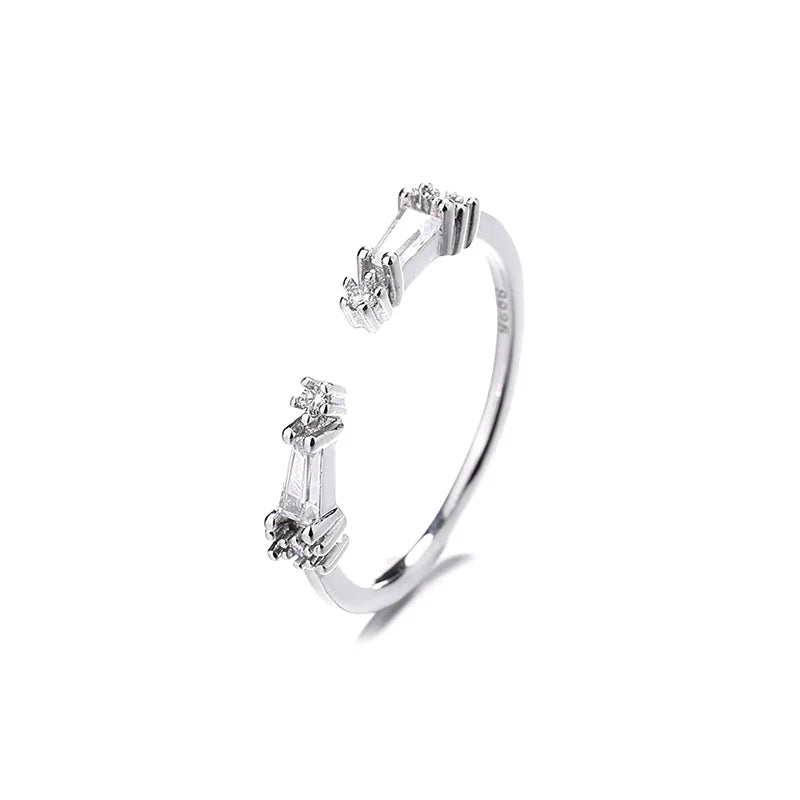 925 Sterling Silver Star Crytal Ring for Women Girl Personality Simple Adjustable Exquisite Jewelry Dropshippipng Gift