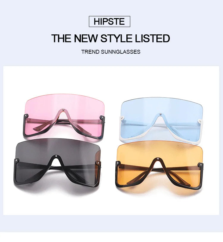 2021 New Big Face Mask Sunglasses Windshield Multicolor Sunglasses Men and Women European and American Cross border Sunglasses