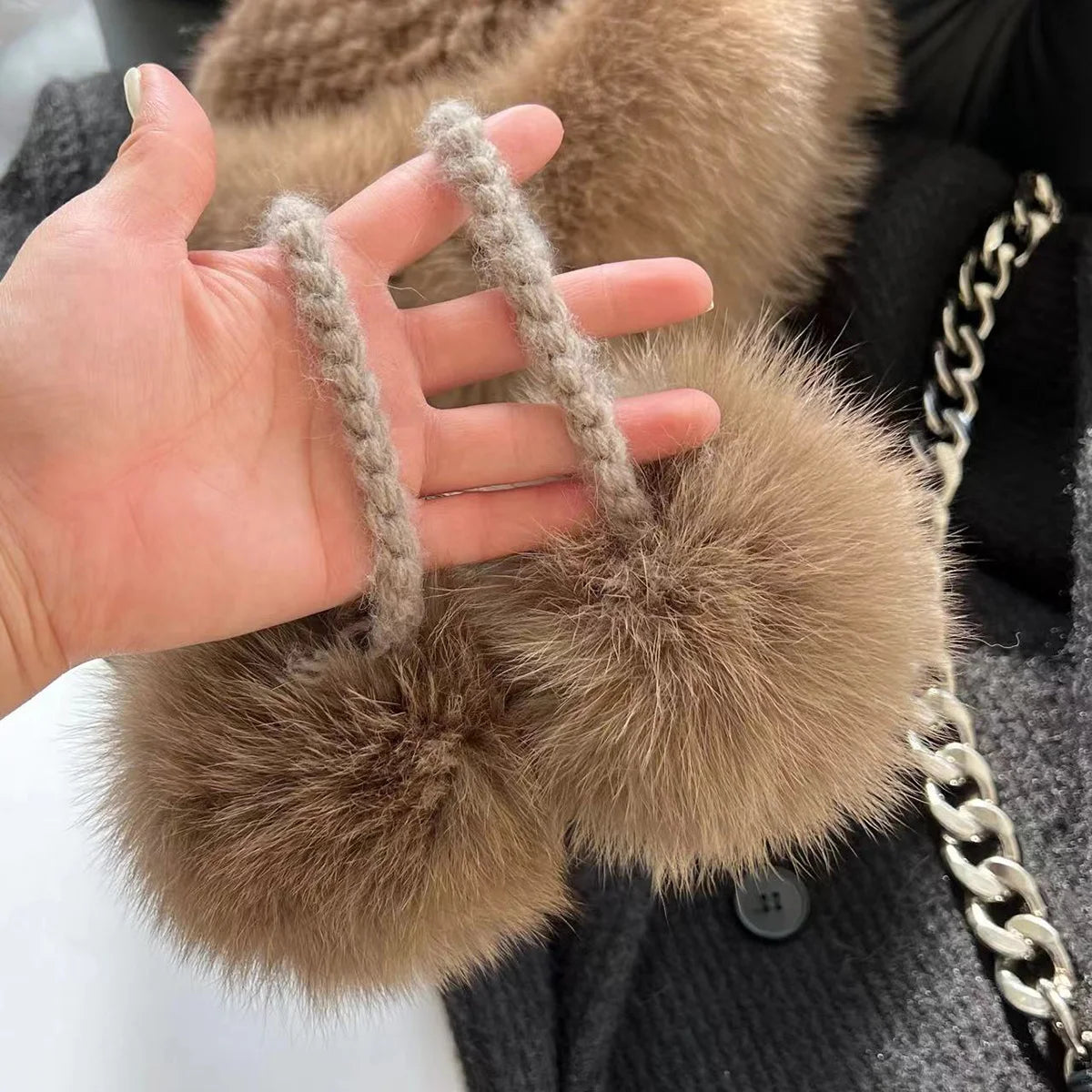 Real Mink Fur Hat For Women Winter Natural Fur Lei Feng Hat With Fox Fur Ball Thicked Ear Protection Hat Female Hand Knitted Hat