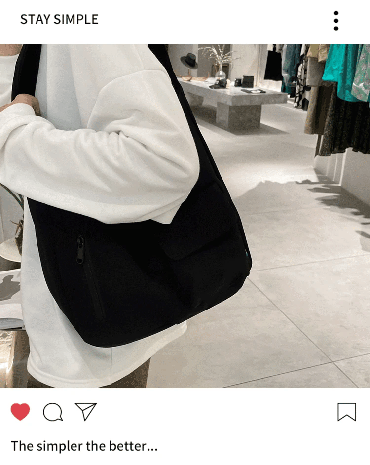 Japanese Casual Shoulder Bag Women Pure Color Large Capacity Handbags and Purses Student Book Bag Tote Bag Nylon Bag Bolso Mujer