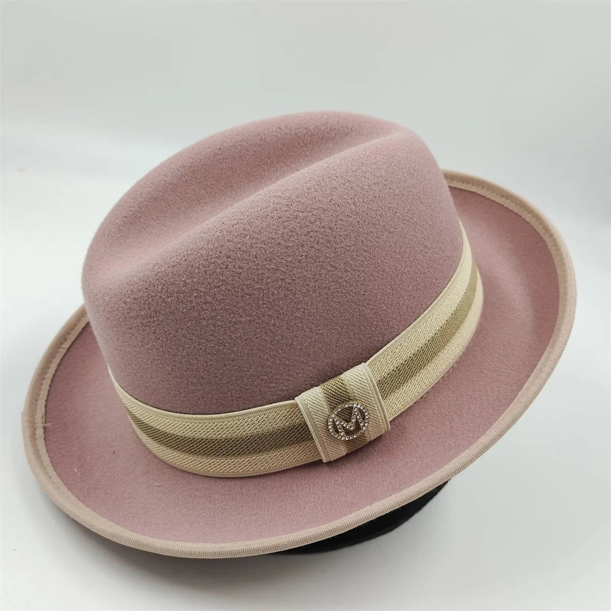 2024 New Fashion Women Men's Fedora Church Roll Up Brim Homburg Jazz Hat Feather Hat Lady Gentleman Gambler Panama Trilby Hat