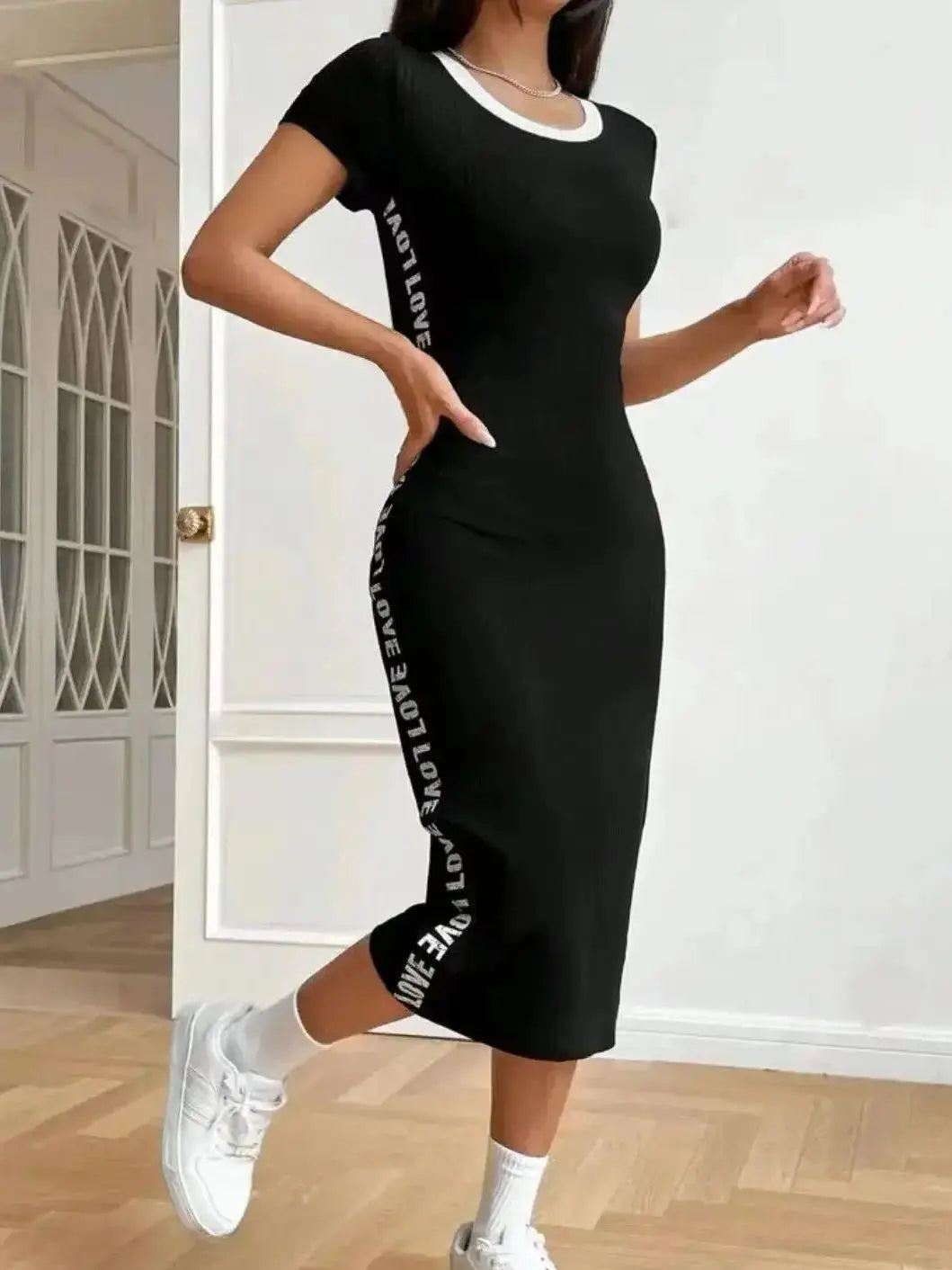 American-style niche dress women's summer clashing dresses with woven bands and lean dresses