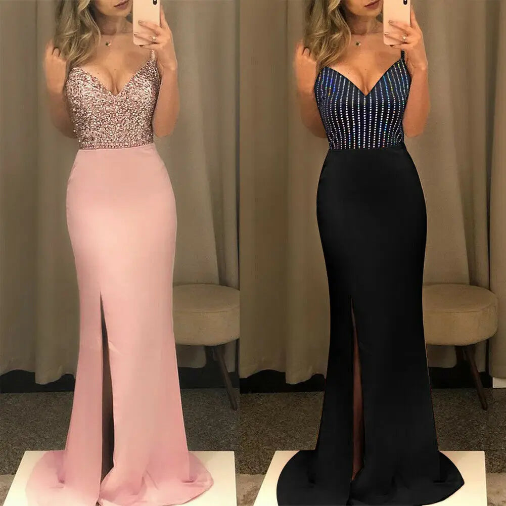 Deep V-neck Backless Dress Women 2023 New Cocktail Party Dresses Backless Summer Maxi Long Bodycon Dress Elegant Dress