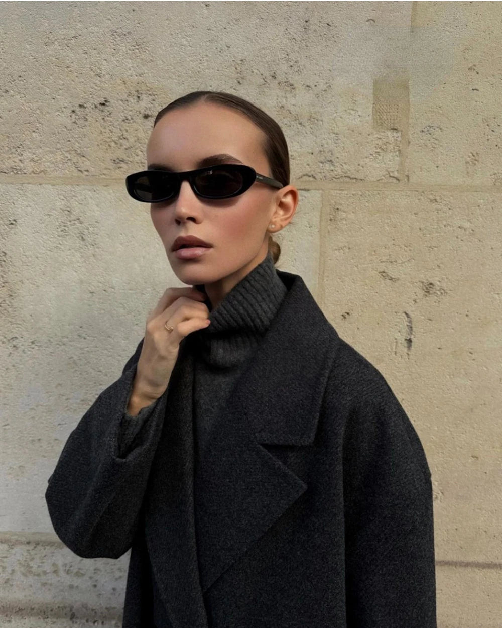 Women's Fashion Casual Loose Long Coat Coat Autumn and Winter Double-breasted Lapel Coat Warm and Soft Solid Colour Coat