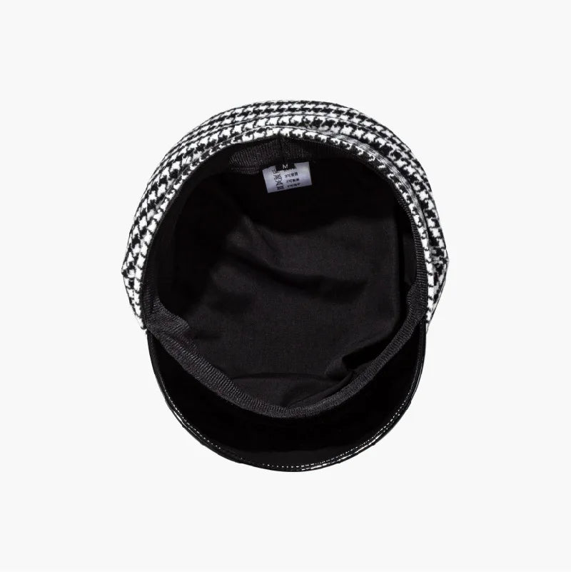 Brand Designer Fashion Autumn winter Wool  Caps Women Newsboy Caps Plaid Patachwork Cap