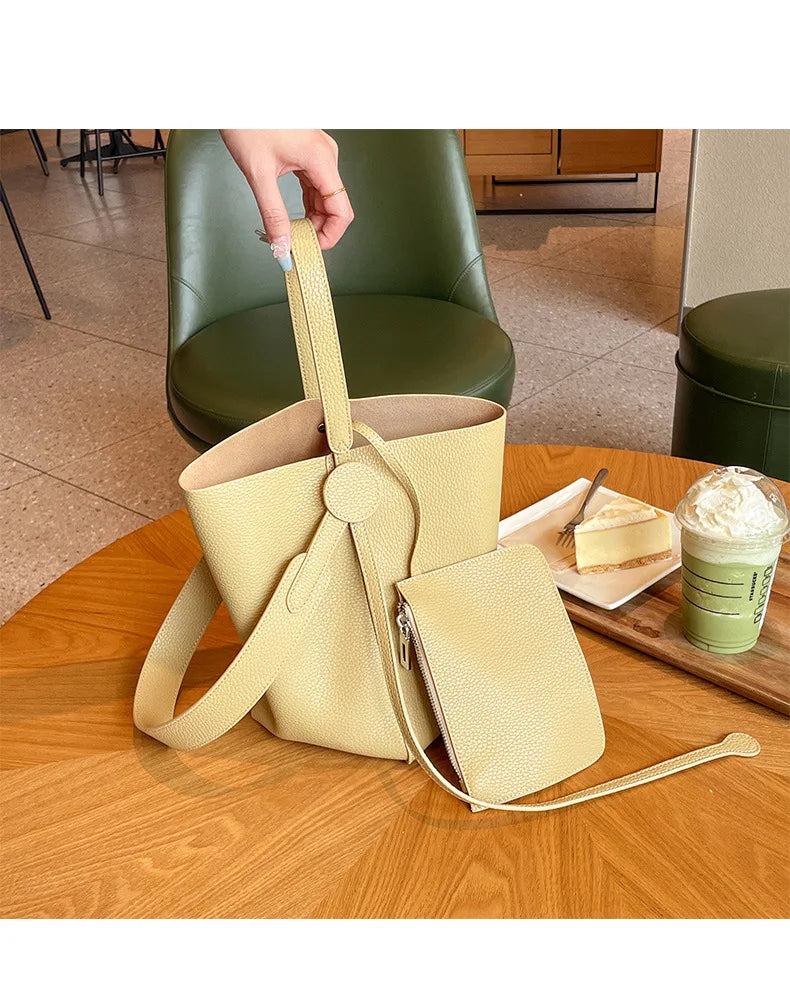 Commuter female package 2025 new oblique design senior feeling handbags women's shoulder bag, small hand-held tote bag bucket