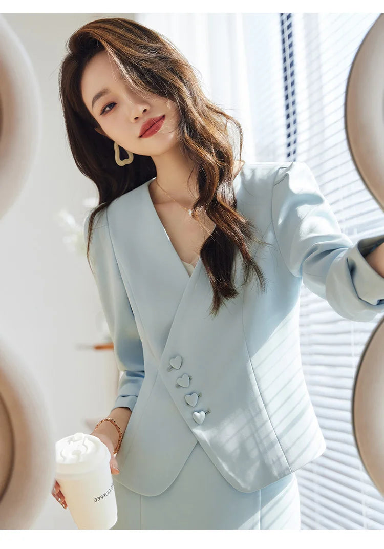 Formal Women Business Suits with Blazer Coat and Fishtail Skirt Professional Ladies Office Work Wear Uniform Clothing Sets