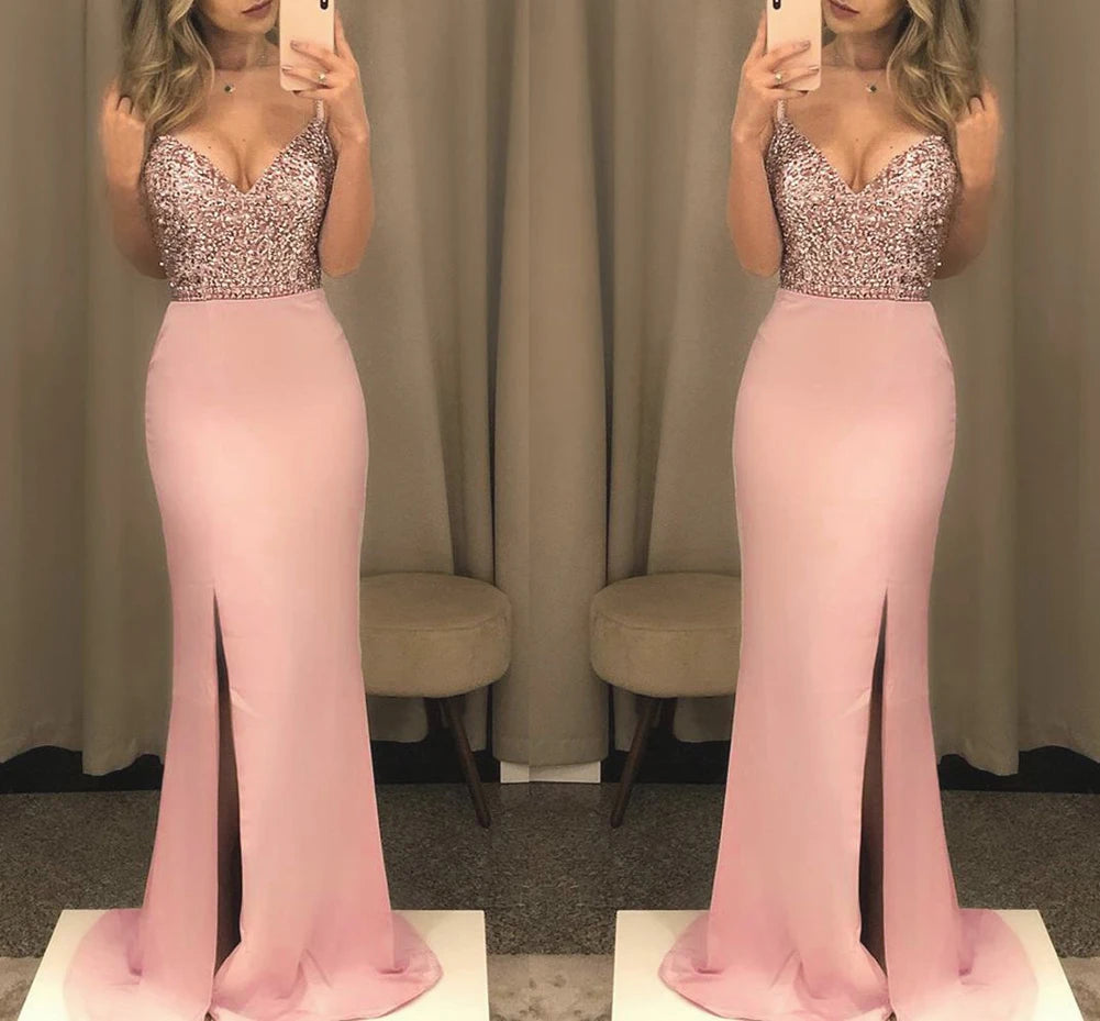 Deep V-neck Backless Dress Women 2023 New Cocktail Party Dresses Backless Summer Maxi Long Bodycon Dress Elegant Dress