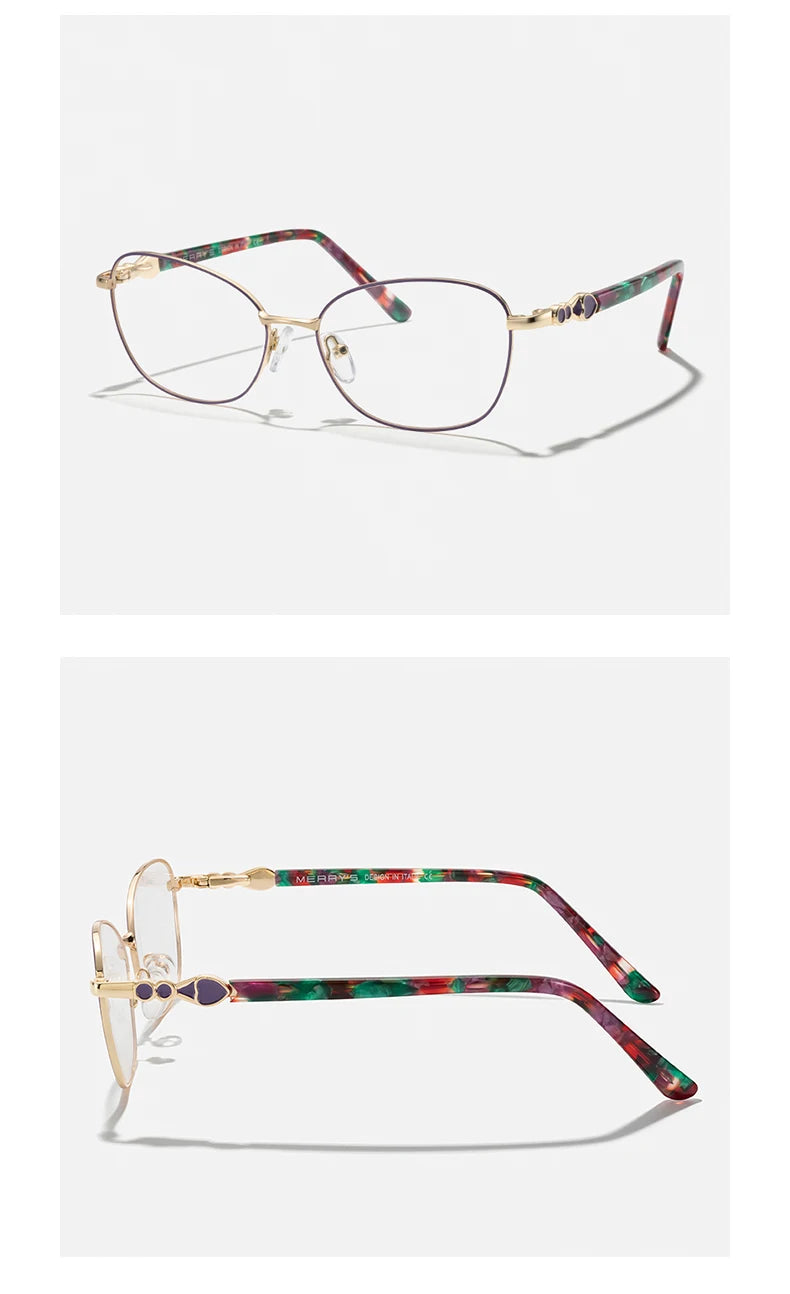 MERRYS DESIGN Women Classic Retro Glasses Frame Oval Fashion Glasses Myopia Prescription Eyeglasses Heart Shape Legs S2717